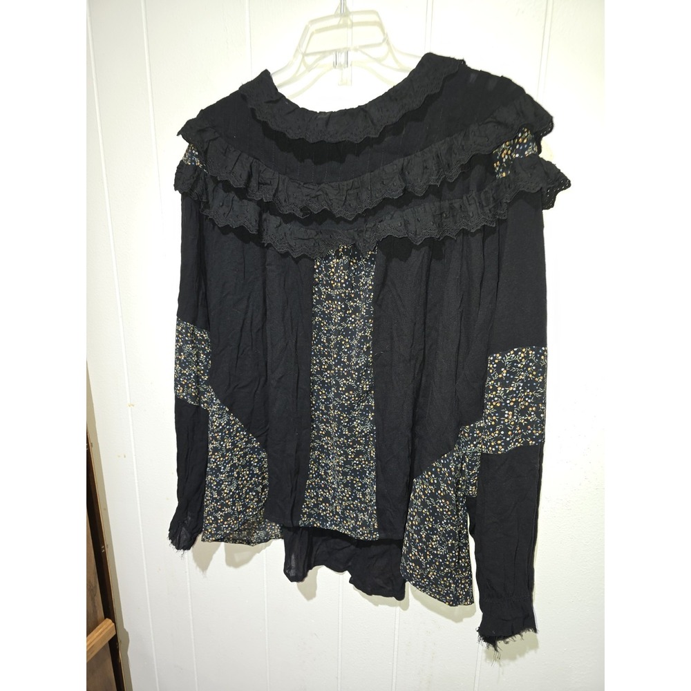 Victorian Ruffle Babydoll Whimsigoth Steampunk Witchy Peasant Medieval Top L~POL